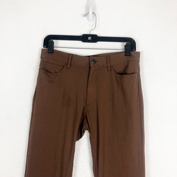 Theory Men’s Tech Raffi Compact Straight Slim Fit Ponte Pants Size 28 Brown - Picture 4 of 13